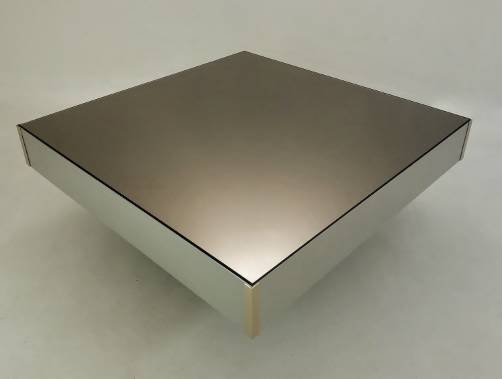 Cidue vintage square floating coffee table, 1970`s ca, Italian